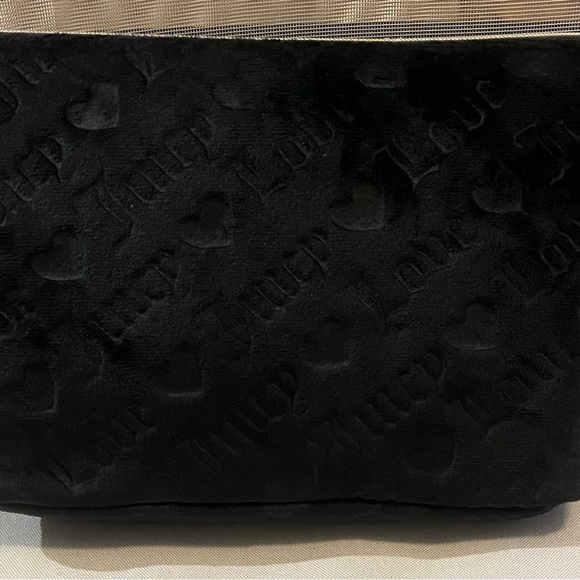 Juicy Couture Velour Black Embossed Cosmetic Bag Large New With Tags - Picture 3 of 8